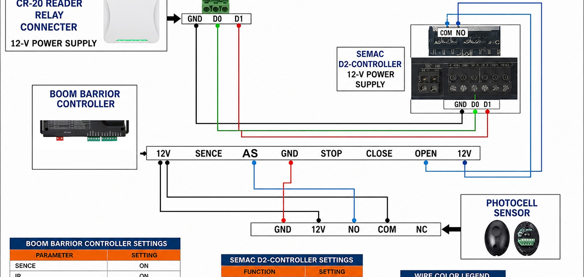CR 20 RFID Reader with MAC D2 Controller for Boom Barrier Integration