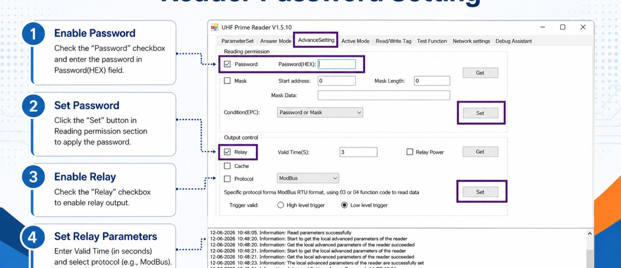 CR32 Reader Password Setting Guide