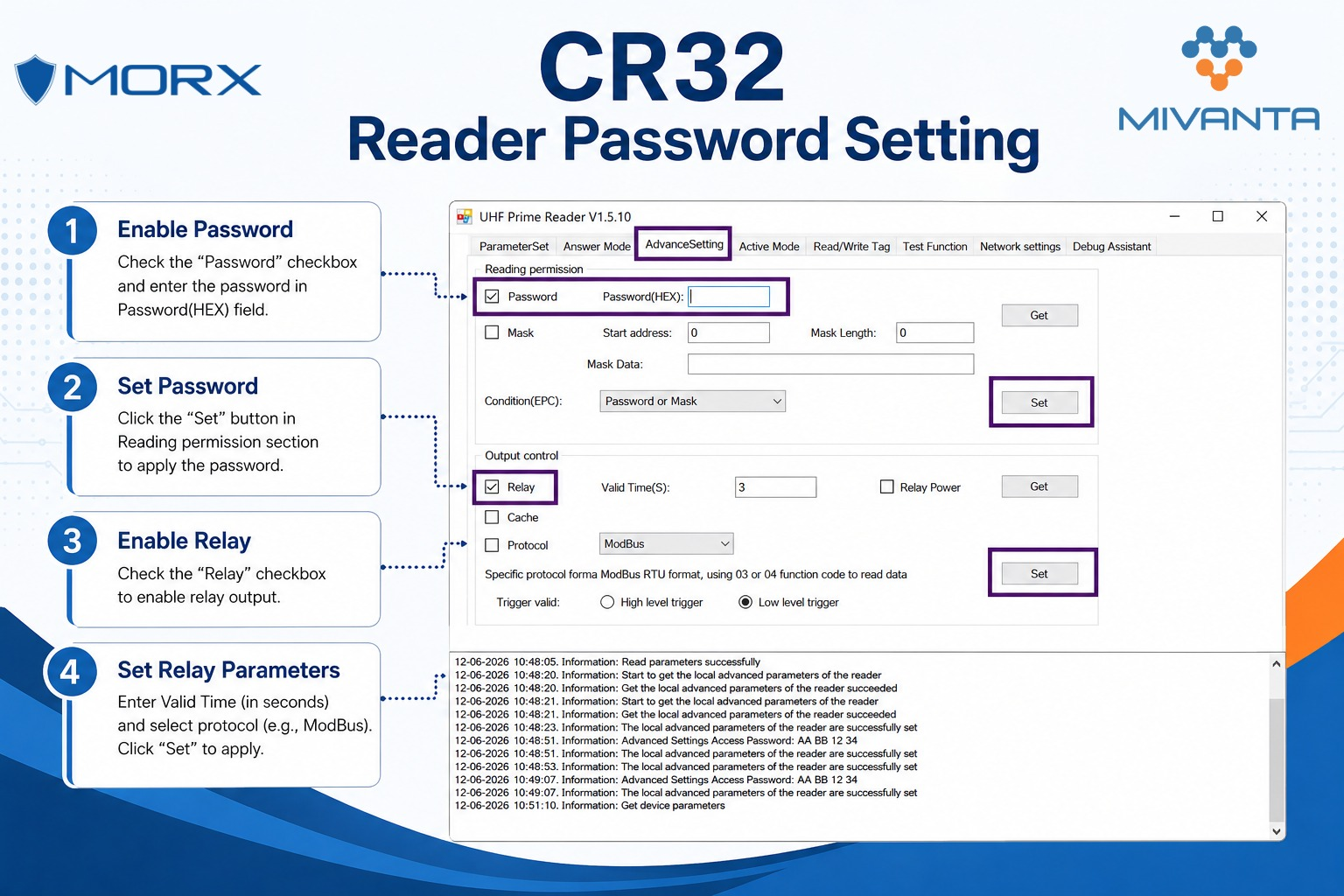 CR32 Reader Password Setting Guide