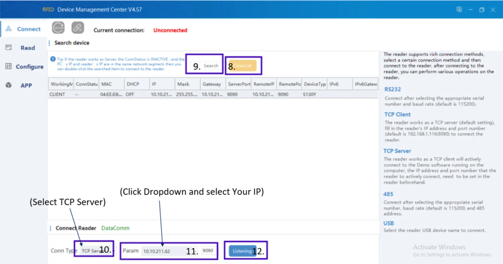 Select TCP Server
