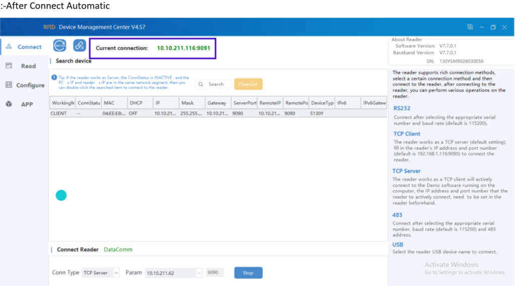 Verify Reader Connection