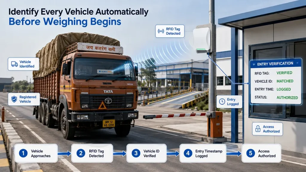 Identify Every vehicle automatically before weighing begins